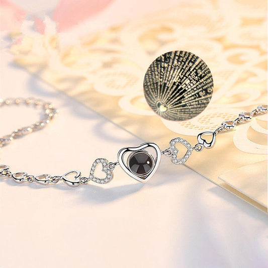 “I Love You” 100 Languages Projection Heart Bracelet Yiwu Deshang Jewelry Co., Ltd.