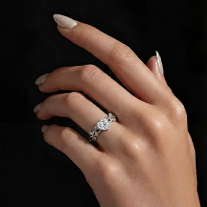 Eternal Heart Knot Solitaire Ring Silvish