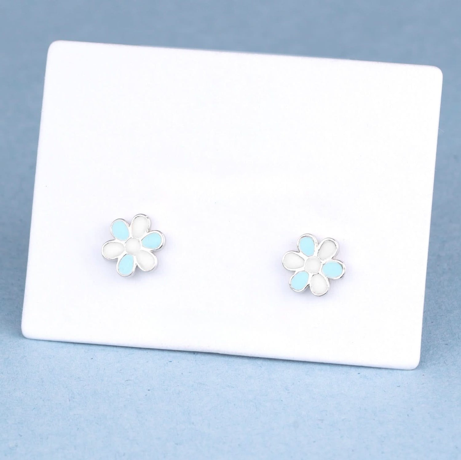 Blooming Blues Kids Earrings (4-12 yrs) Silvish