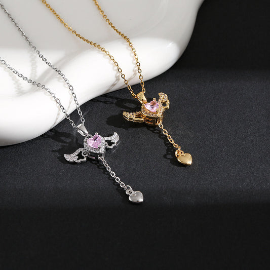 Cupid’s Angel Wing Necklace for Women Yiwu Jinyuan Jewelry Factory