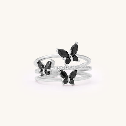 'Tri Butterfly' Silver Ring