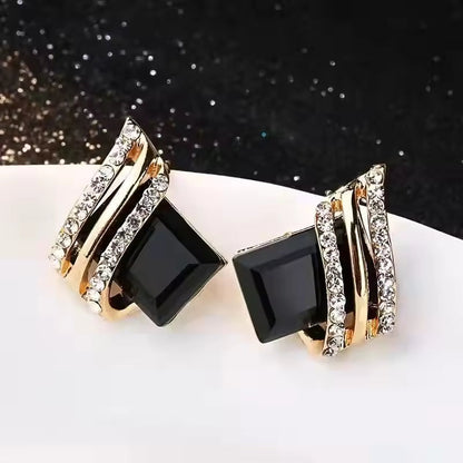 Crystal Square Diamond Wing Earrings for Women Yiwu Baochai E-Commerce Firm