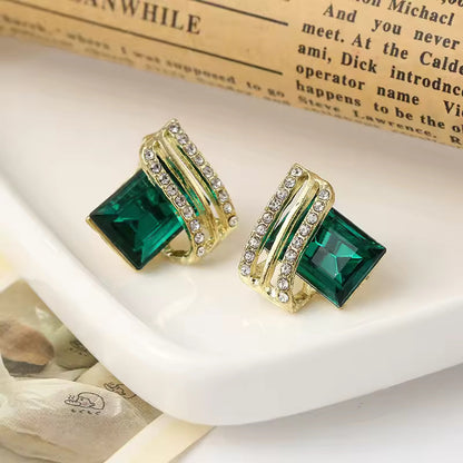 Crystal Square Diamond Wing Earrings for Women Yiwu Baochai E-Commerce Firm