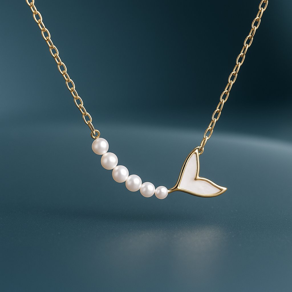 Gold Plated Mermaid's Pearl Tail Golden Pendant