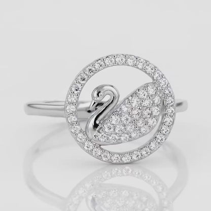 925 Silver Celestial Swan Ring