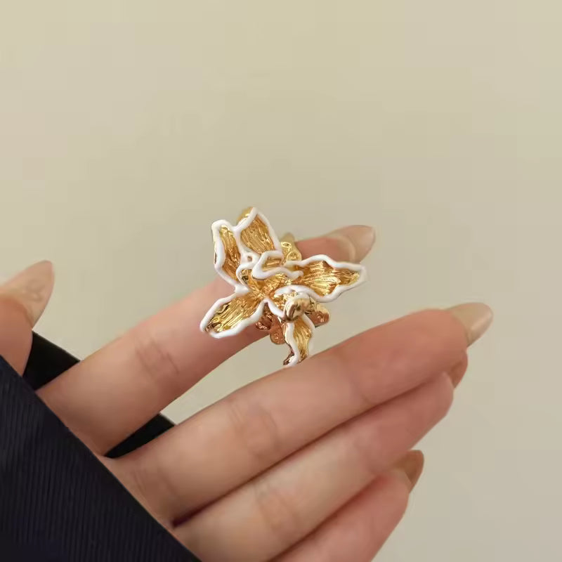 Gold Floral Sculpted Ring Hunan Haoyi