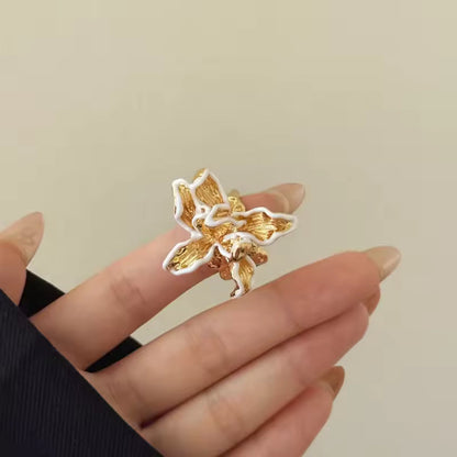 Gold Floral Sculpted Ring Hunan Haoyi