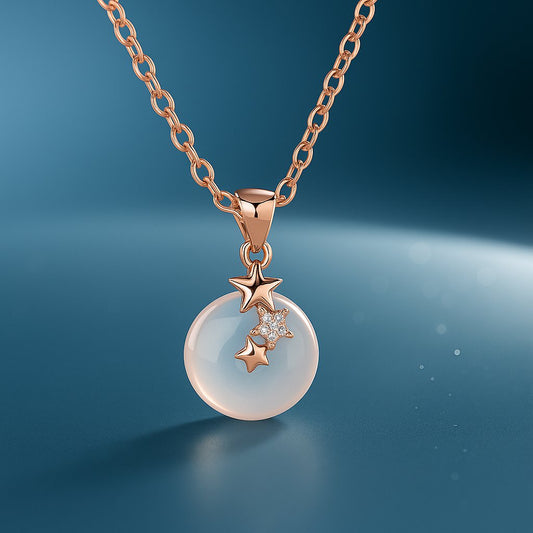 Rose Gold Snowflake Sparkle Pendant