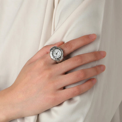 White Aura Ring Watch Silvish