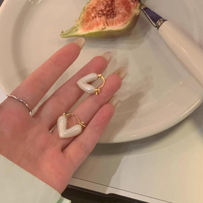 Rose Enamel Heart Earrings Yiwu Baochai E-Commerce Firm
